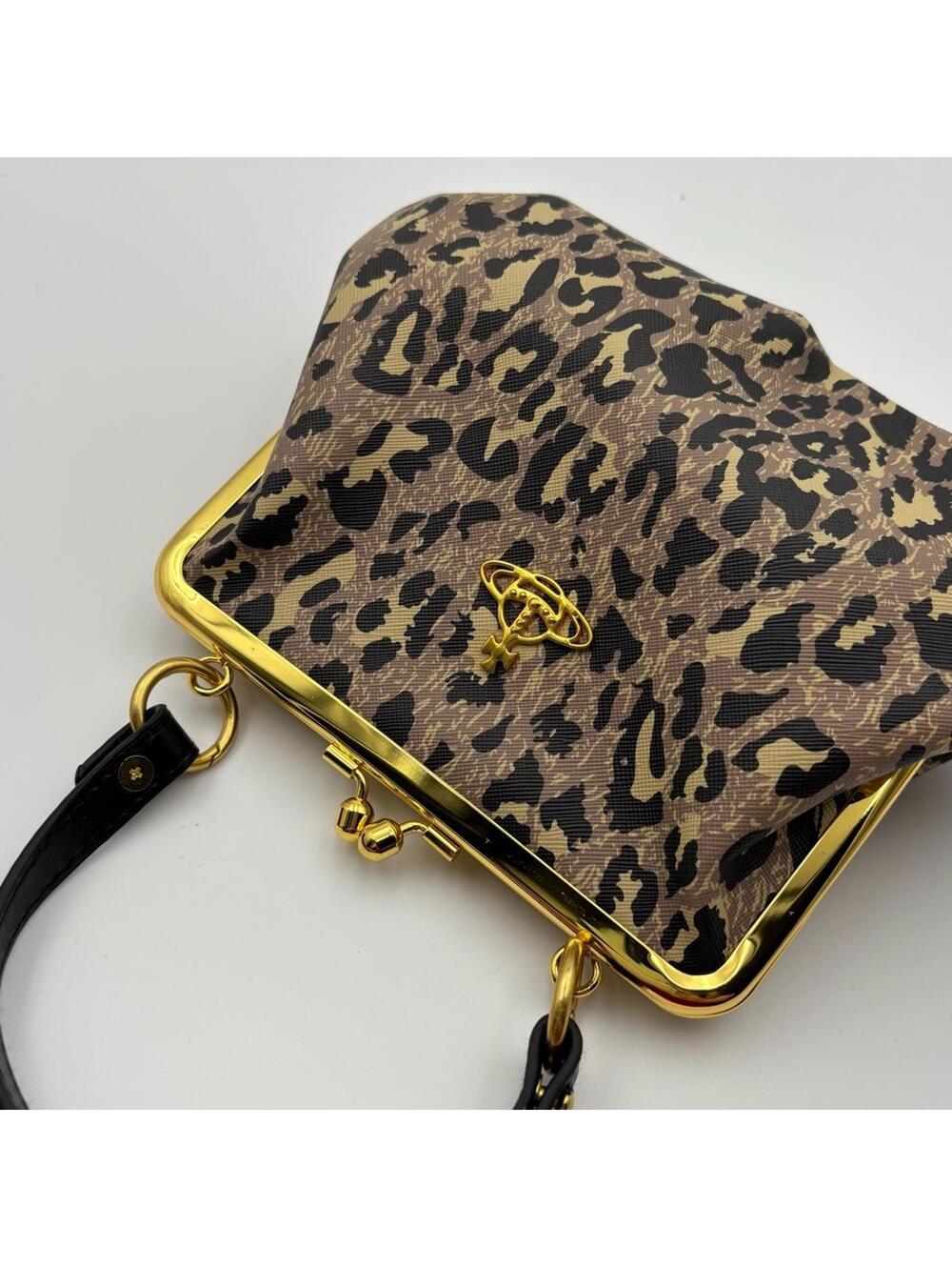 Vivienne Westwood Leopard Print Granny Frame Crossbody Bag - Picture 5 of 7